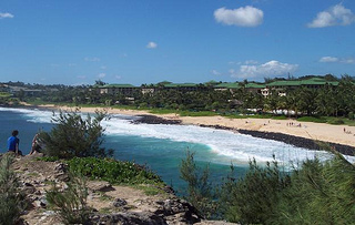A view of the Hyatt Regency Kaua'i from Kaneole Point