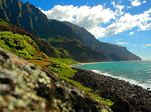 A view of the Kalalua Trail on Kaua'i North Shore