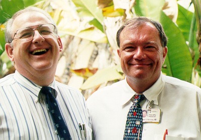 Perry A. Pugno, MD, MPH with William Norcross, MD at the National Project Workshop in San Diego, 1999